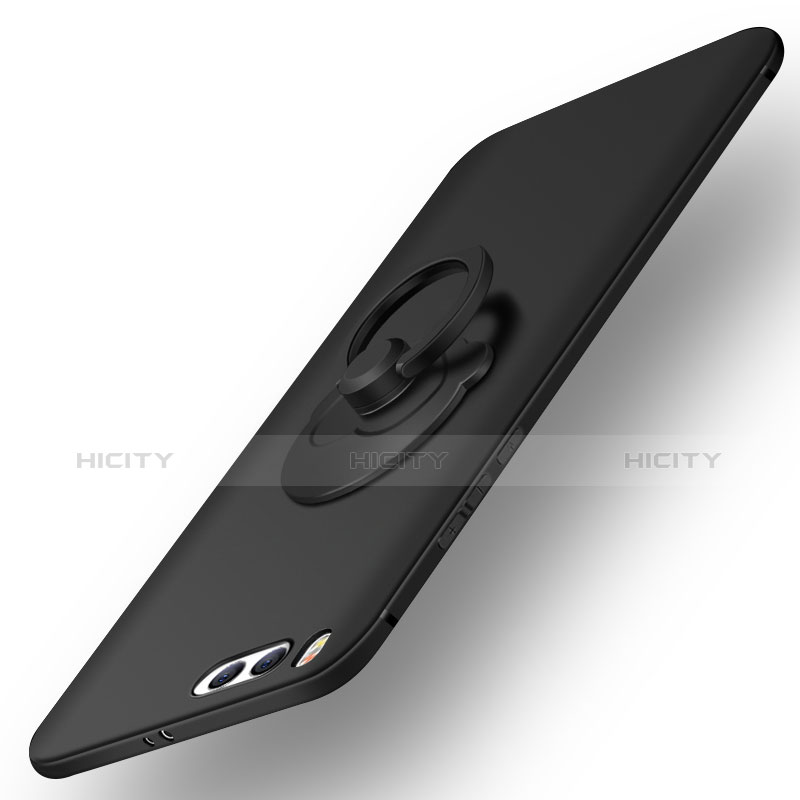 Cover Plastica Rigida Opaca con Anello Supporto R01 per Xiaomi Mi 6 Nero