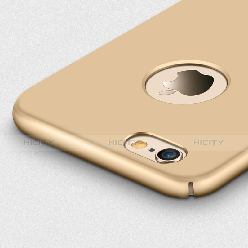 Cover Plastica Rigida Opaca con Foro e Anello Supporto per Apple iPhone 6 Plus Oro