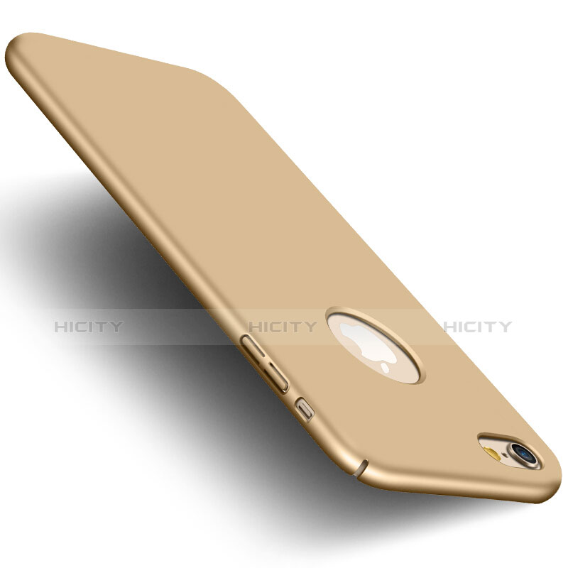 Cover Plastica Rigida Opaca con Foro e Anello Supporto per Apple iPhone 6 Plus Oro