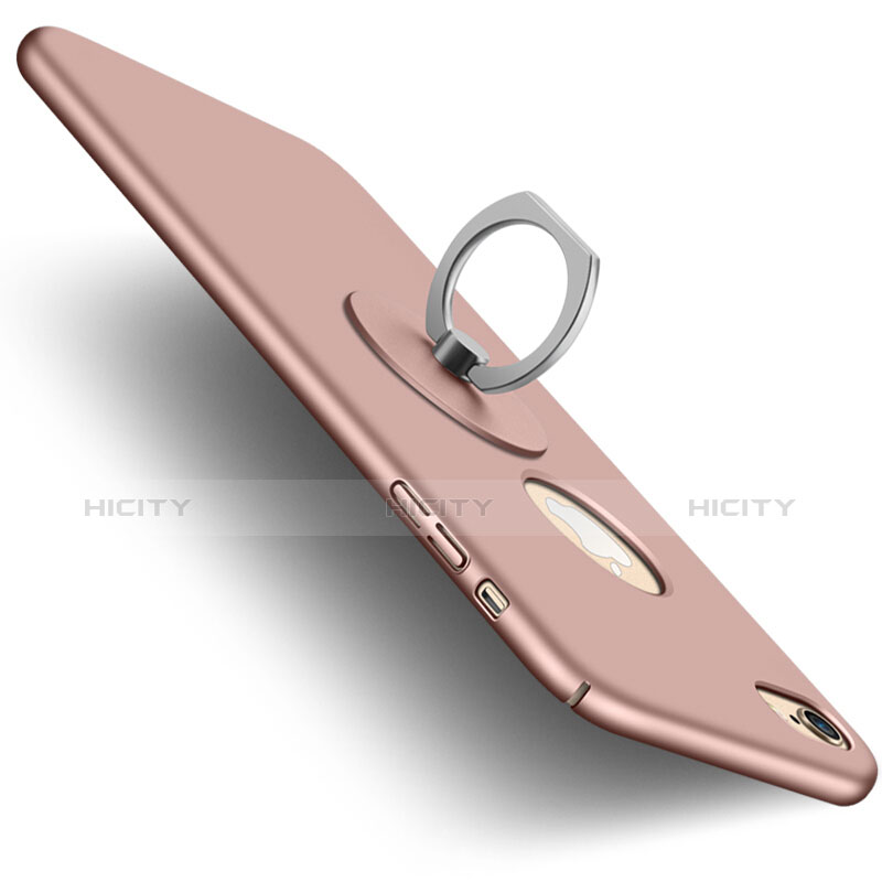 Cover Plastica Rigida Opaca con Foro e Anello Supporto per Apple iPhone 6 Plus Rosa