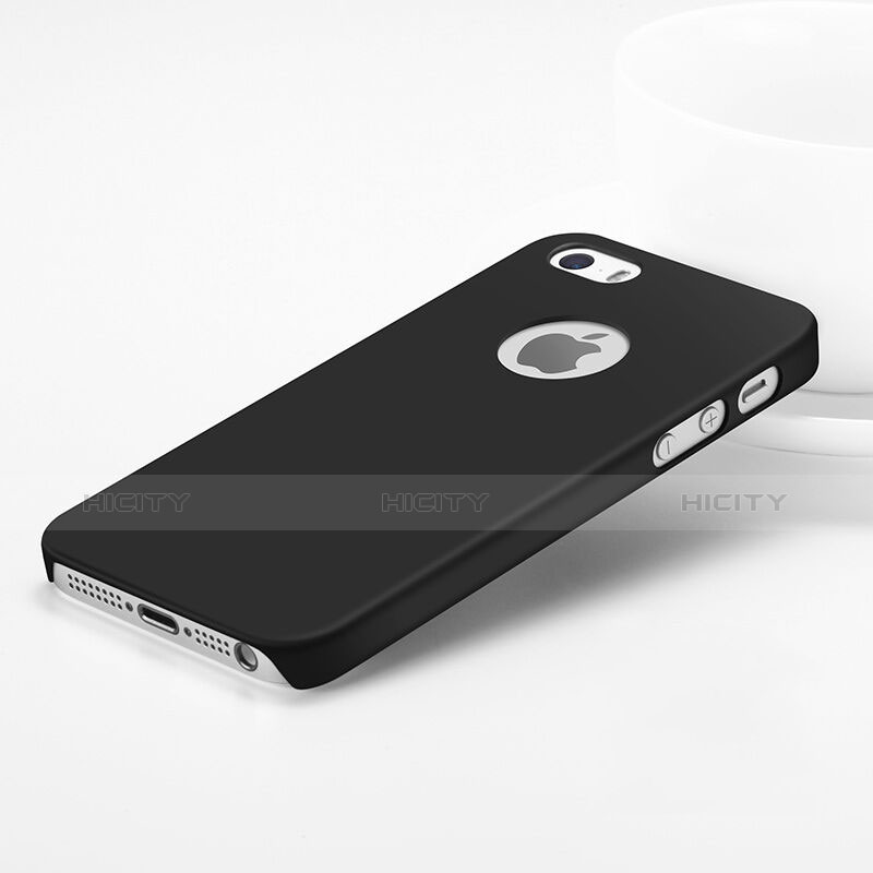 Cover Plastica Rigida Opaca con Foro per Apple iPhone 5 Nero