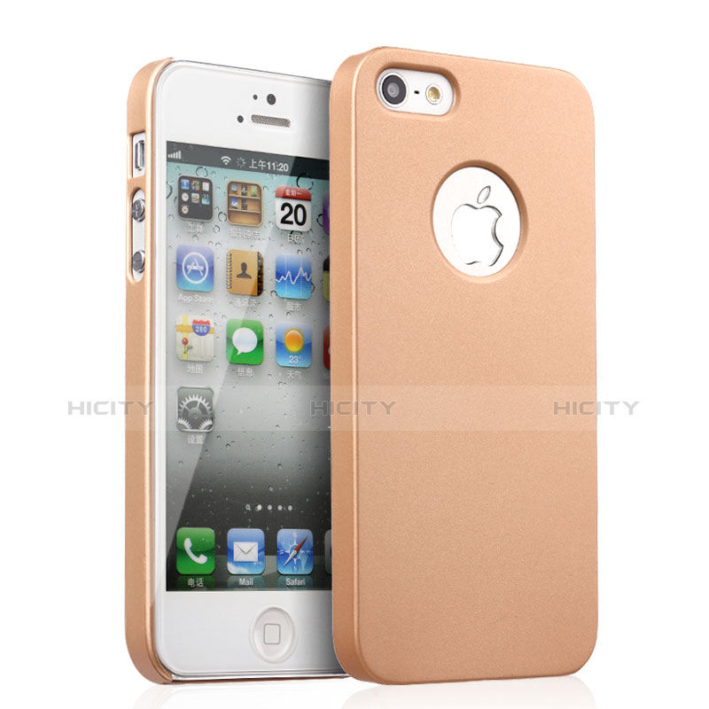 Cover Plastica Rigida Opaca con Foro per Apple iPhone 5S Oro