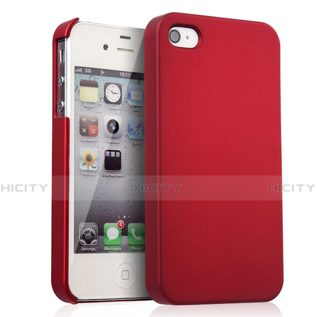 Cover Plastica Rigida Opaca per Apple iPhone 4 Rosso