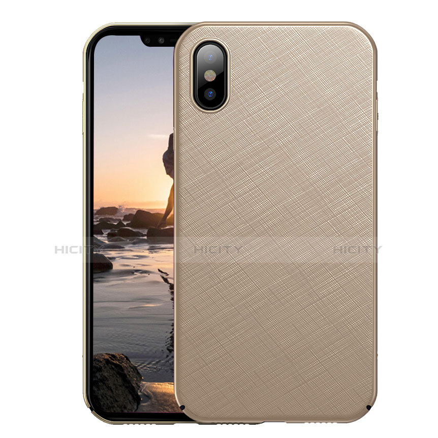 Cover Plastica Rigida Opaca Spigato per Apple iPhone Xs Oro