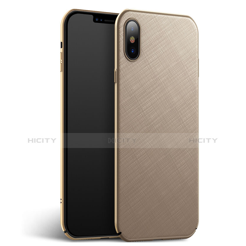 Cover Plastica Rigida Opaca Spigato per Apple iPhone Xs Oro