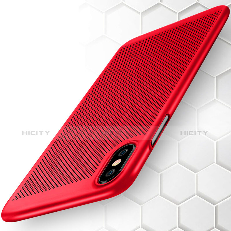 Cover Plastica Rigida Perforato per Apple iPhone X Rosso