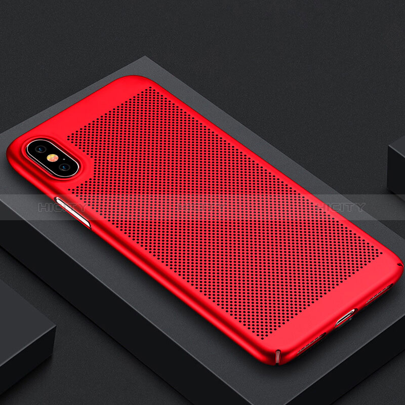 Cover Plastica Rigida Perforato per Apple iPhone Xs Max Rosso