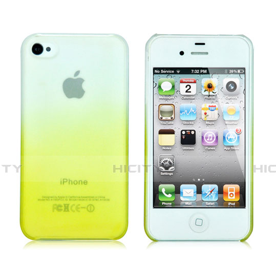 Cover Plastica Trasparente Rigida Sfumato per Apple iPhone 4S Giallo