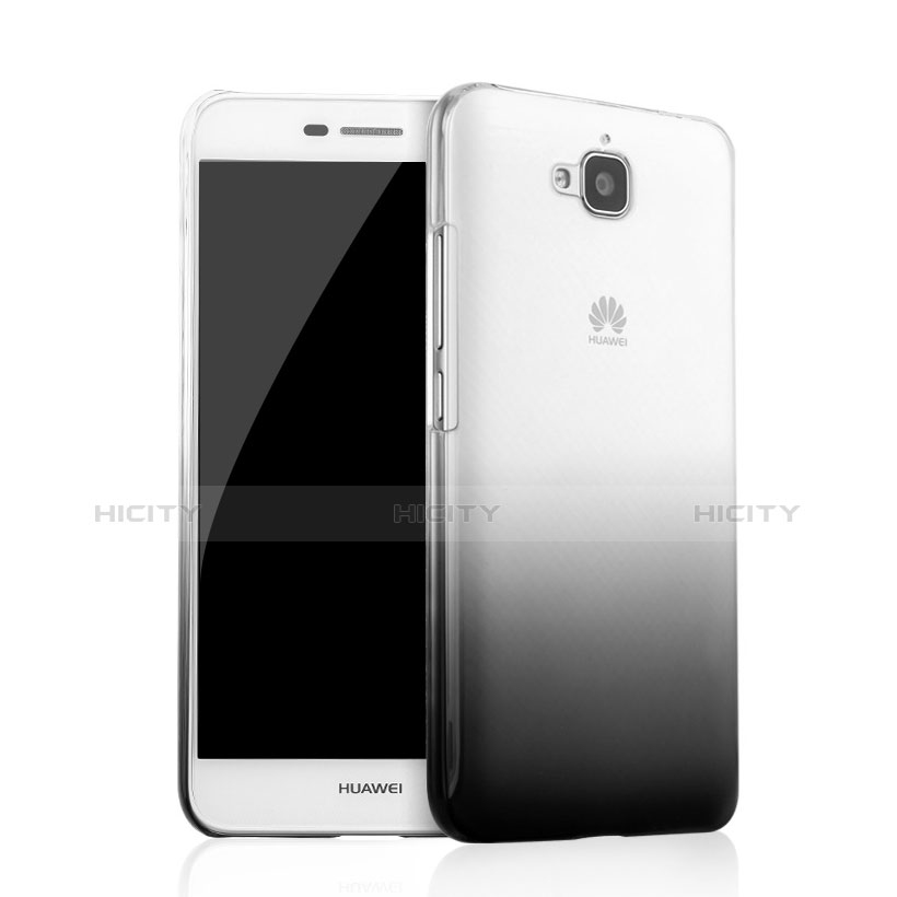 Cover Plastica Trasparente Rigida Sfumato per Huawei Y6 Pro Nero