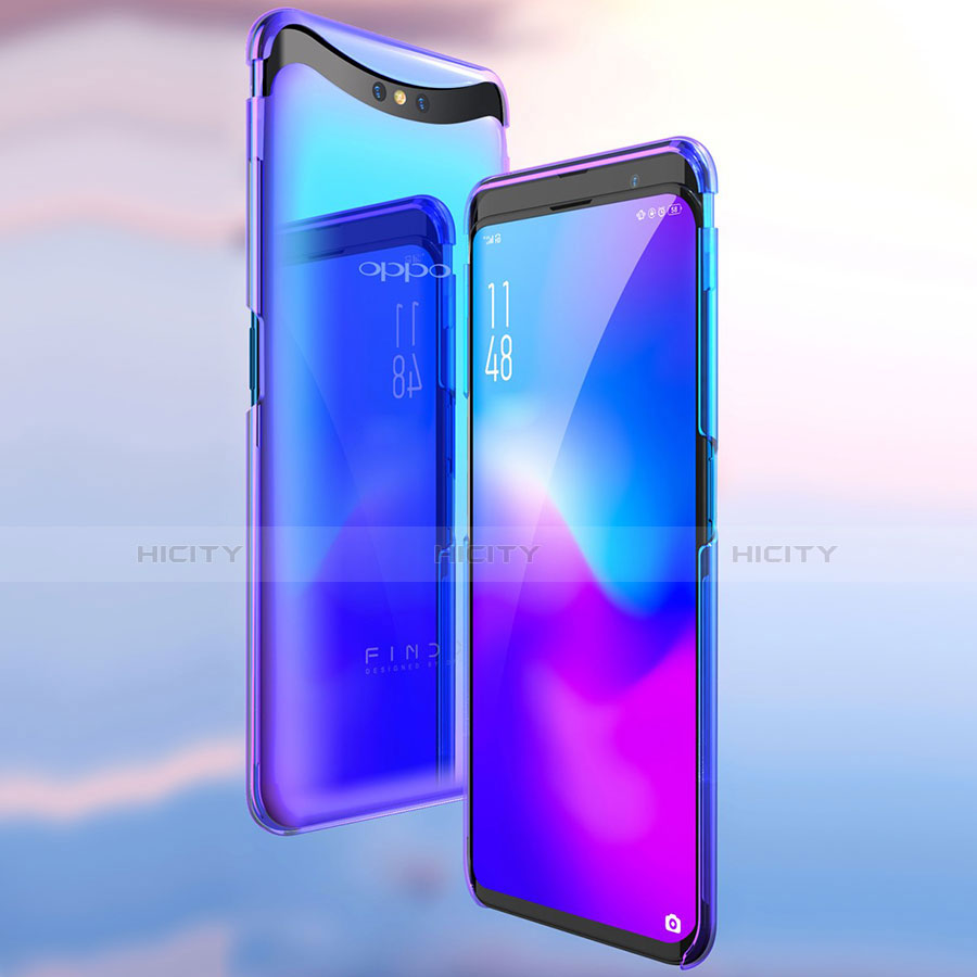 Cover Plastica Trasparente Rigida Sfumato per Oppo Find X Blu