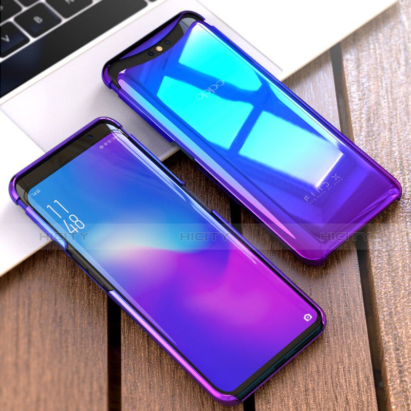 Cover Plastica Trasparente Rigida Sfumato per Oppo Find X Super Flash Edition Blu