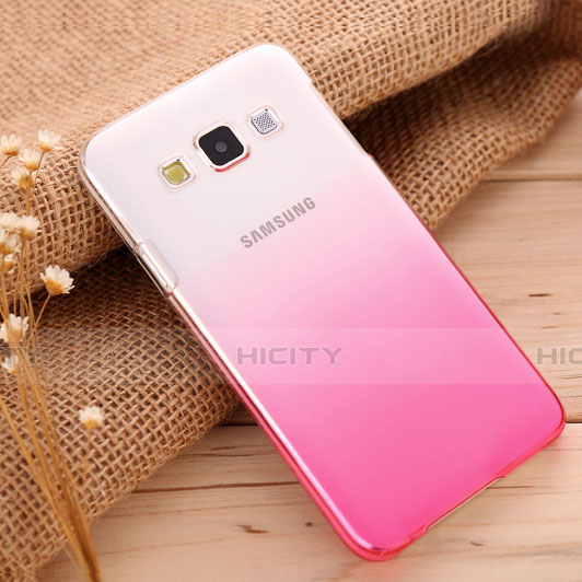 Cover Plastica Trasparente Rigida Sfumato per Samsung Galaxy A3 Duos SM-A300F Rosa