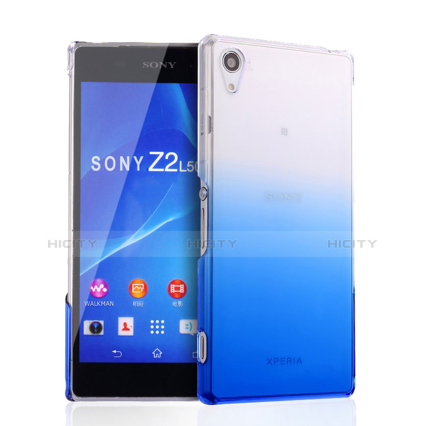 Cover Plastica Trasparente Rigida Sfumato per Sony Xperia Z2 Blu