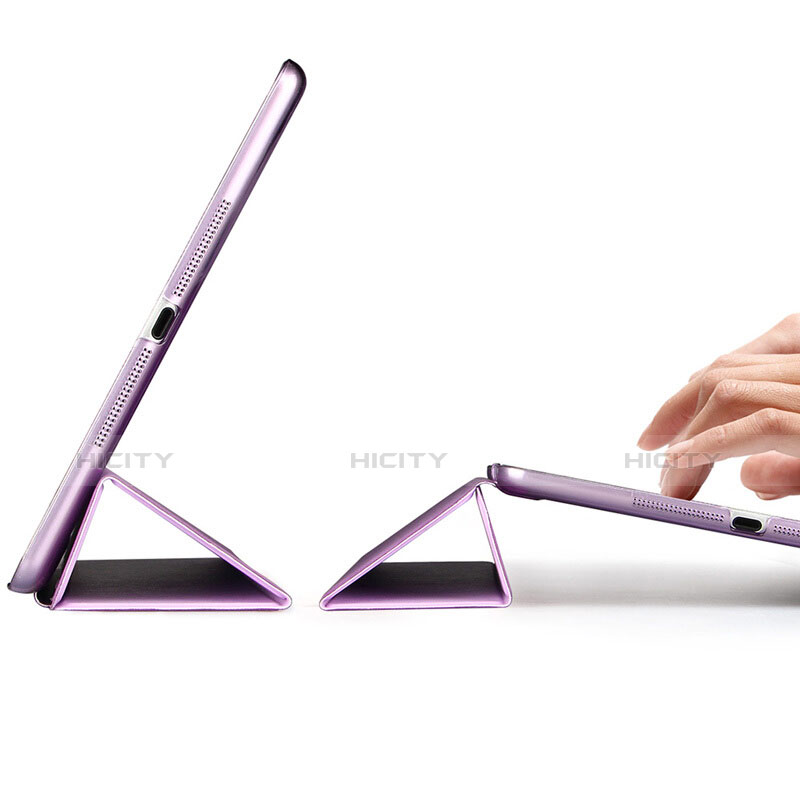 Cover Portafoglio In Pelle con Supporto L01 per Apple iPad Air Viola