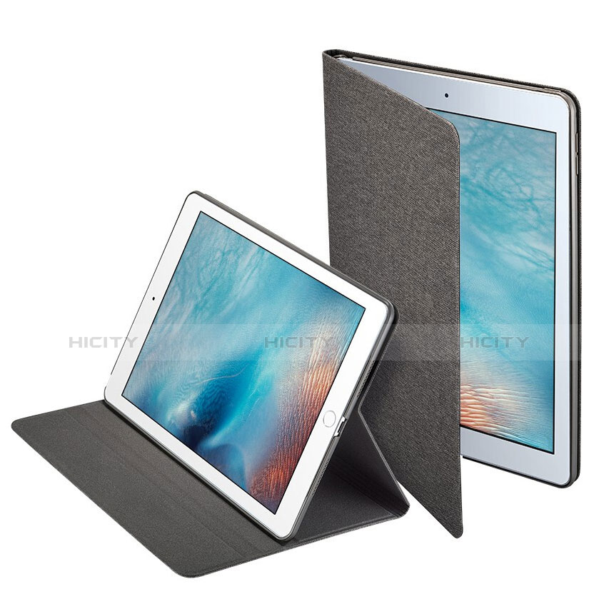 Cover Portafoglio In Pelle con Supporto L01 per Apple iPad Pro 9.7 Nero