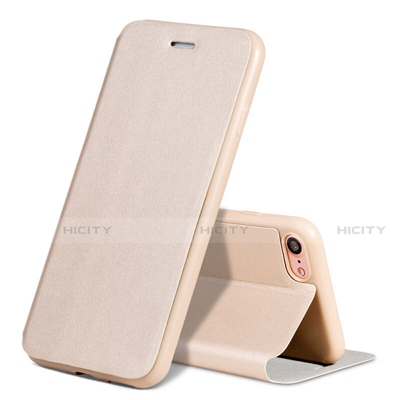 Cover Portafoglio In Pelle con Supporto L01 per Apple iPhone SE (2020) Oro