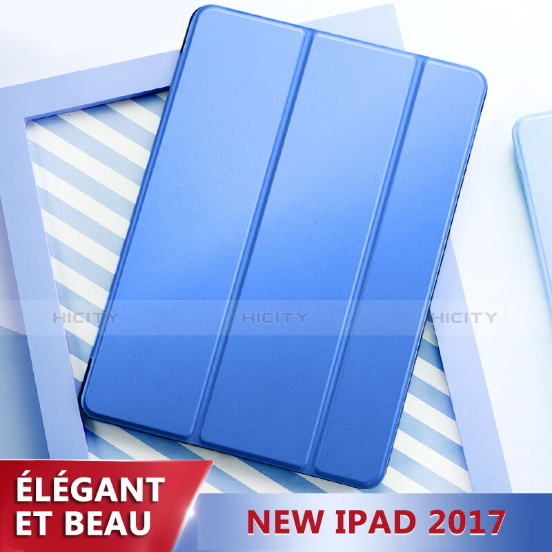 Cover Portafoglio In Pelle con Supporto L01 per Apple New iPad 9.7 (2017) Blu