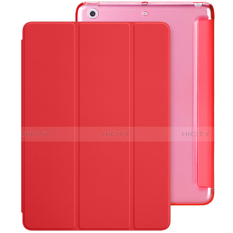 Cover Portafoglio In Pelle con Supporto L01 per Apple New iPad 9.7 (2017) Rosso