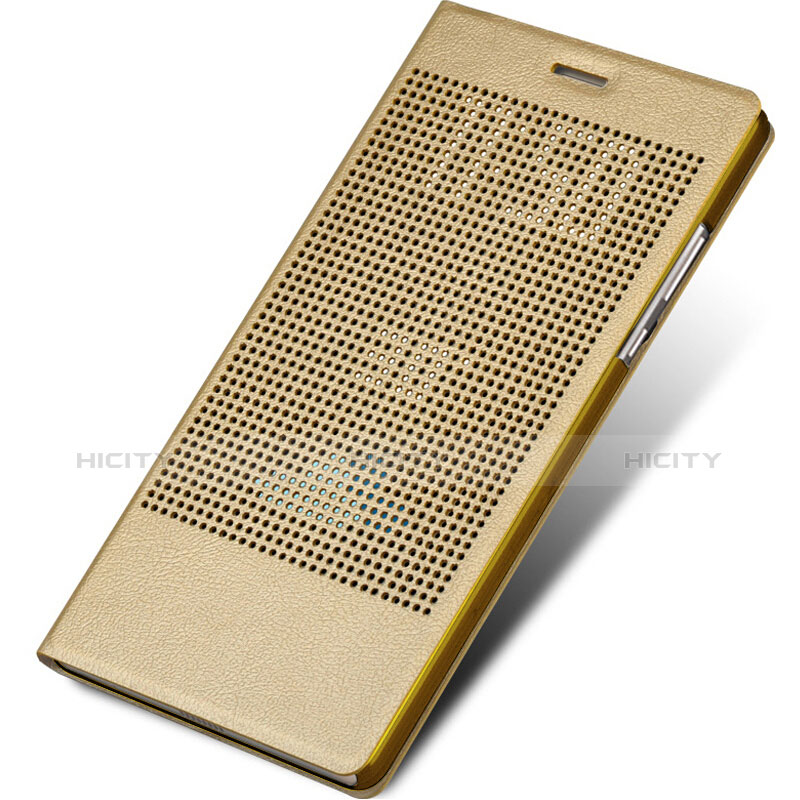 Cover Portafoglio In Pelle con Supporto L01 per Huawei Honor Note 8 Oro