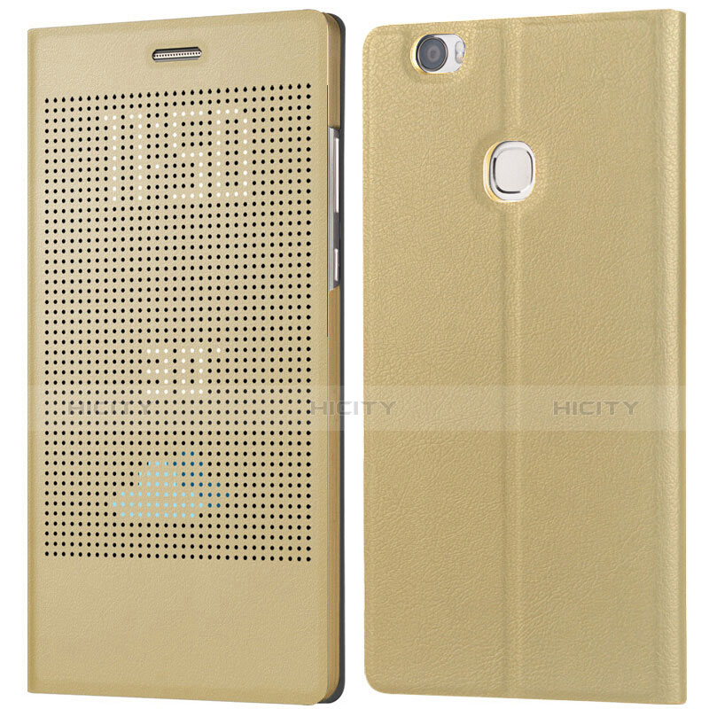 Cover Portafoglio In Pelle con Supporto L01 per Huawei Honor Note 8 Oro