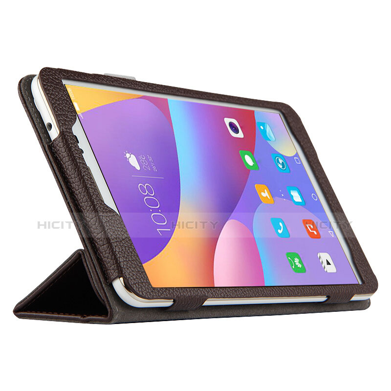 Cover Portafoglio In Pelle con Supporto L01 per Huawei Honor Pad 2 Marrone