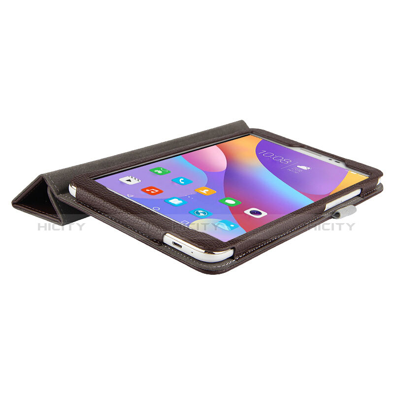 Cover Portafoglio In Pelle con Supporto L01 per Huawei Honor Pad 2 Marrone