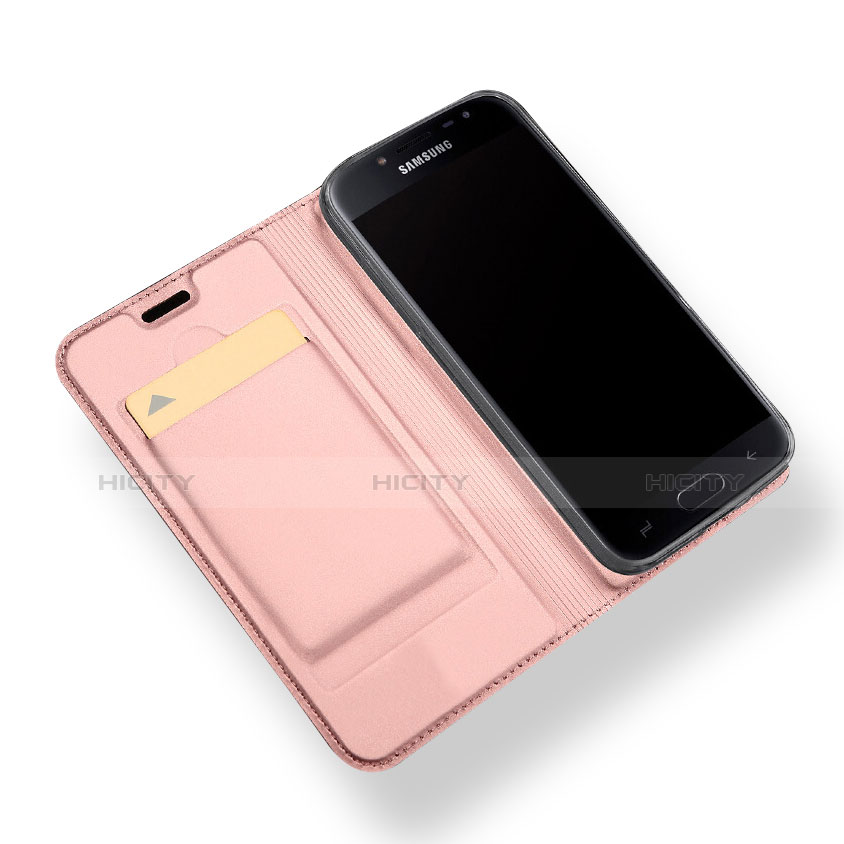 Cover Portafoglio In Pelle con Supporto L01 per Samsung Galaxy J2 Pro (2018) J250F Oro Rosa