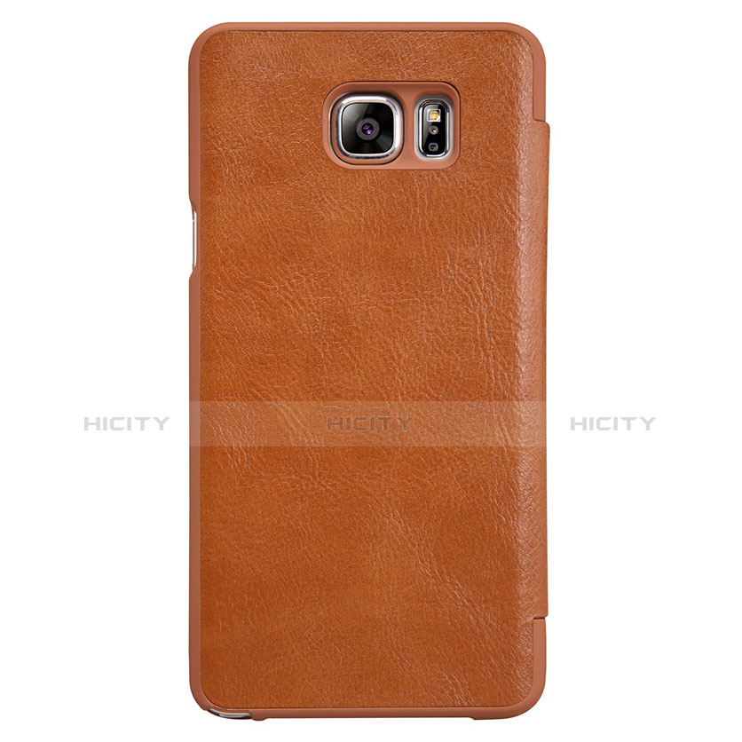 Cover Portafoglio In Pelle con Supporto L01 per Samsung Galaxy Note 5 N9200 N920 N920F Marrone