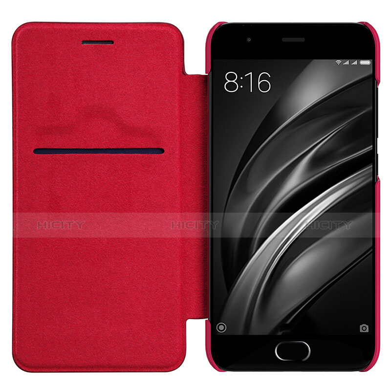 Cover Portafoglio In Pelle con Supporto L01 per Xiaomi Mi 6 Rosso