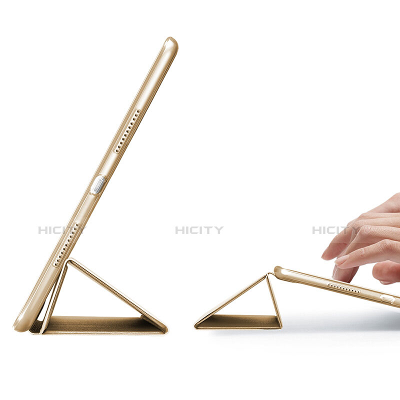 Cover Portafoglio In Pelle con Supporto L02 per Apple iPad Pro 10.5 Oro