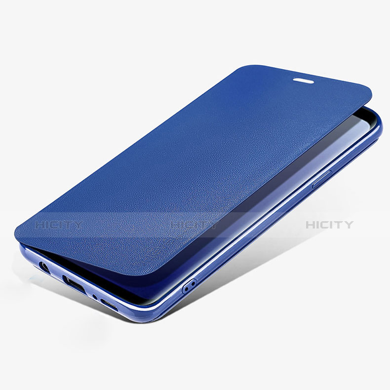 Cover Portafoglio In Pelle con Supporto L02 per Samsung Galaxy S9 Blu