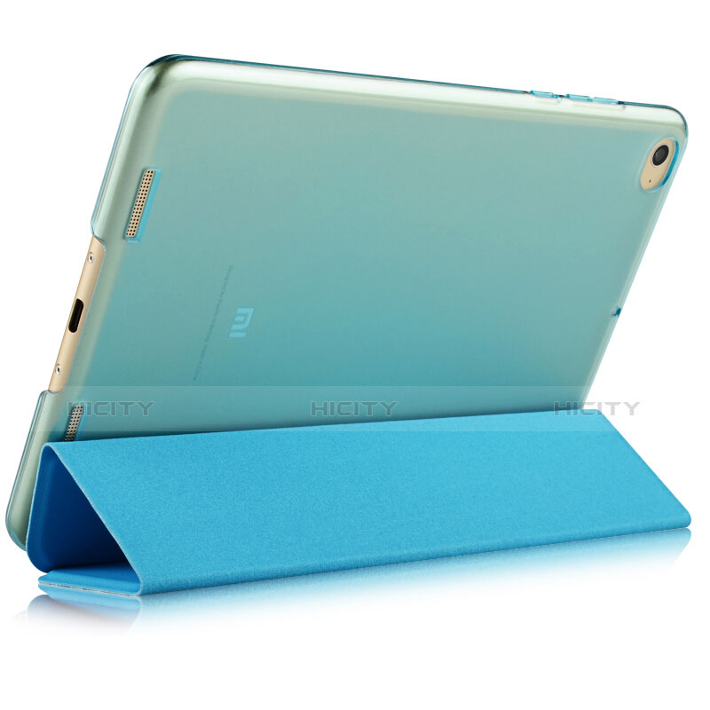 Cover Portafoglio In Pelle con Supporto L02 per Xiaomi Mi Pad 3 Blu