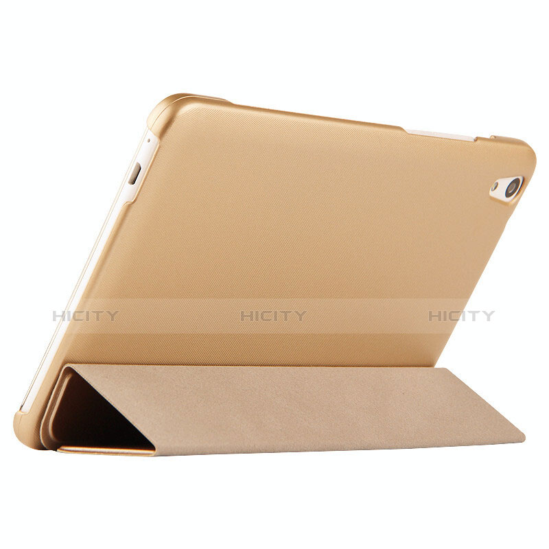 Cover Portafoglio In Pelle con Supporto L03 per Huawei Honor Pad 2 Oro