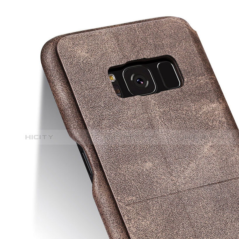 Cover Portafoglio In Pelle con Supporto L03 per Samsung Galaxy S8 Marrone