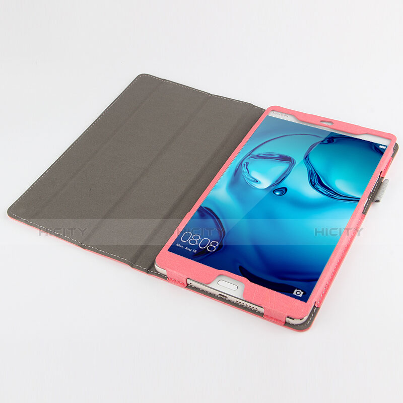 Cover Portafoglio In Pelle con Supporto L04 per Huawei Mediapad M3 8.4 BTV-DL09 BTV-W09 Rosa