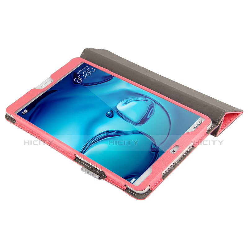 Cover Portafoglio In Pelle con Supporto L04 per Huawei Mediapad M3 8.4 BTV-DL09 BTV-W09 Rosa