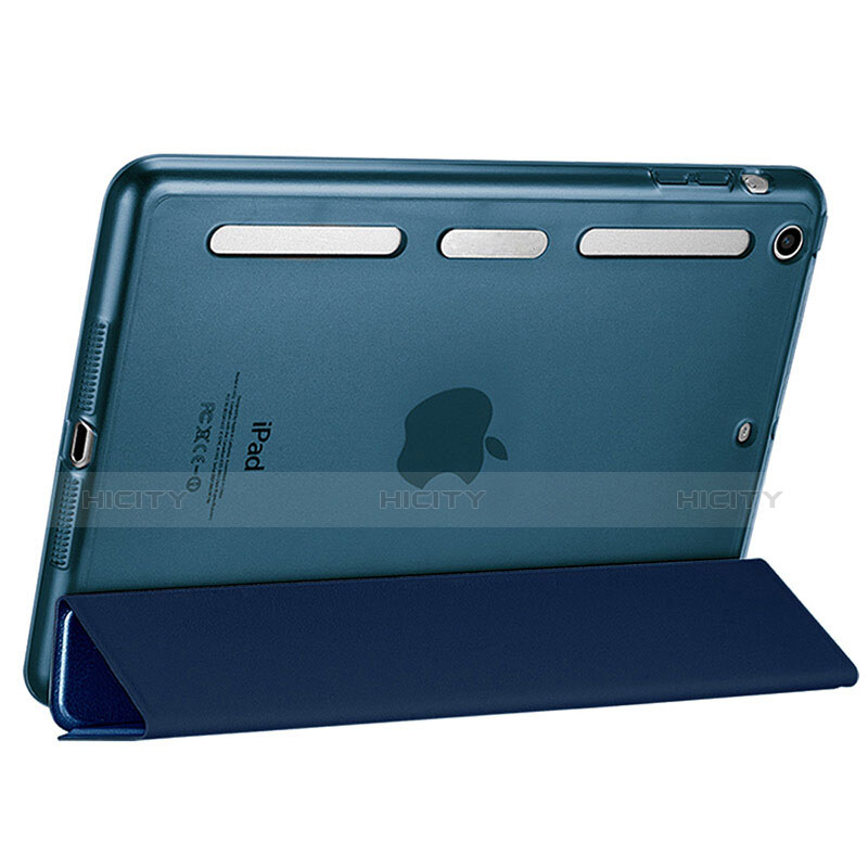 Cover Portafoglio In Pelle con Supporto L05 per Apple iPad Mini 3 Blu