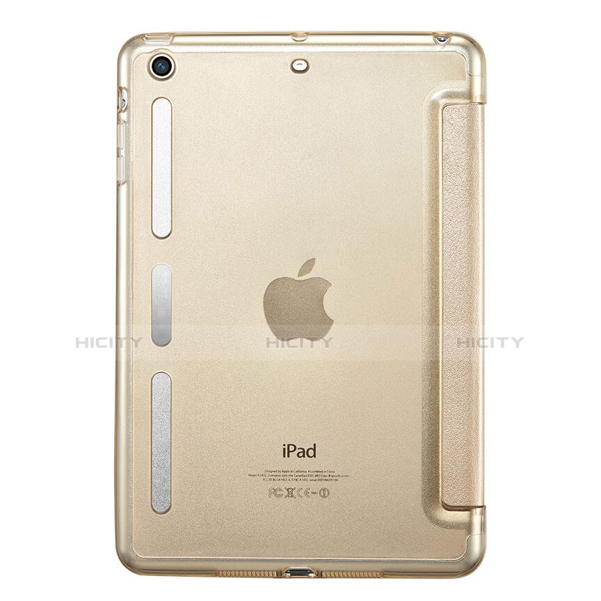 Cover Portafoglio In Pelle con Supporto L05 per Apple iPad Mini Oro