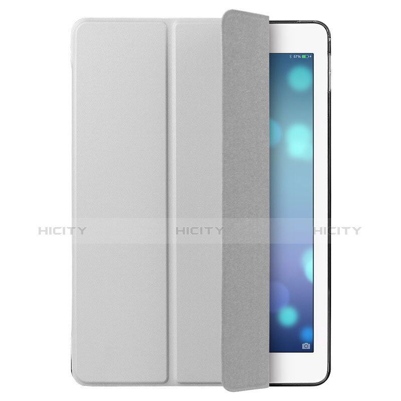 Cover Portafoglio In Pelle con Supporto L06 per Apple iPad Mini 2 Argento