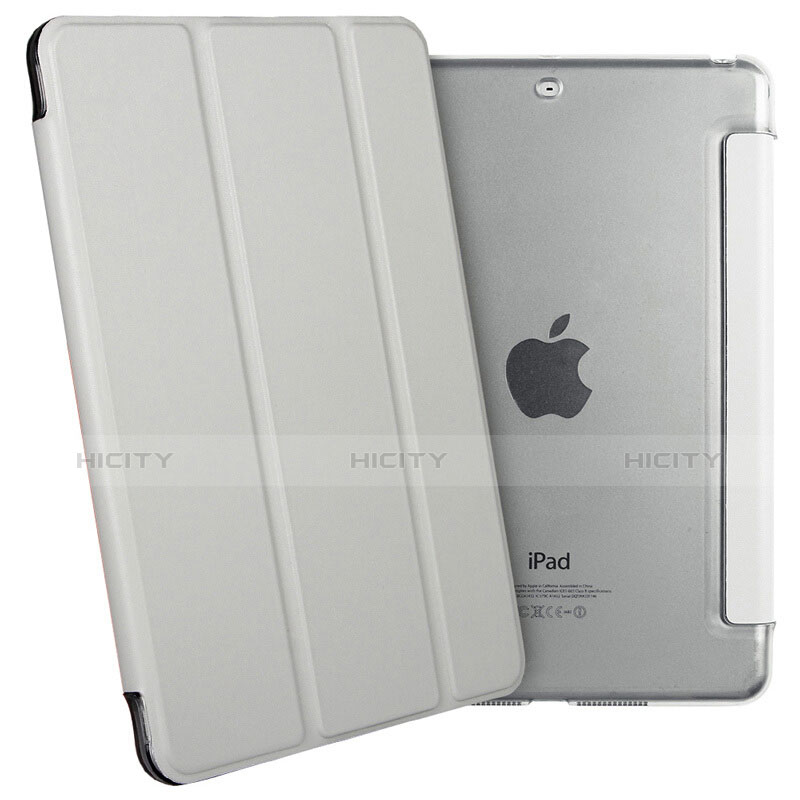 Cover Portafoglio In Pelle con Supporto L06 per Apple iPad Mini 3 Argento