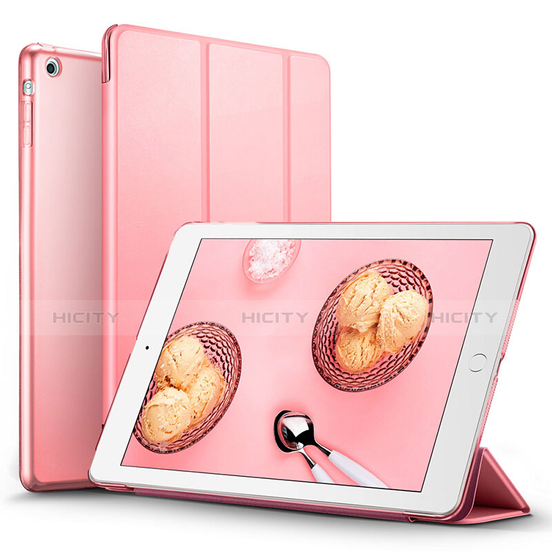 Cover Portafoglio In Pelle con Supporto L06 per Apple iPad Mini 3 Rosa