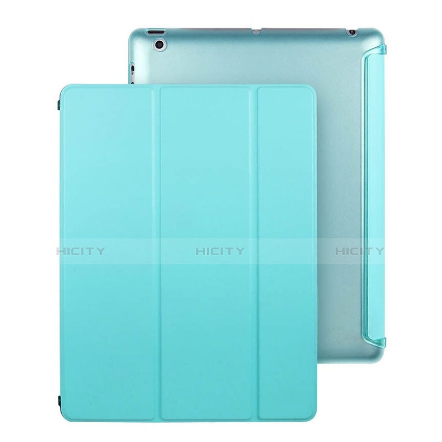 Cover Portafoglio In Pelle con Supporto per Apple iPad 2 Cielo Blu