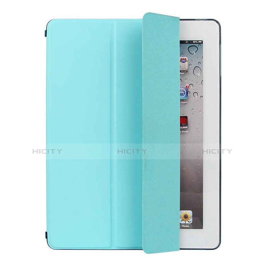 Cover Portafoglio In Pelle con Supporto per Apple iPad 2 Cielo Blu