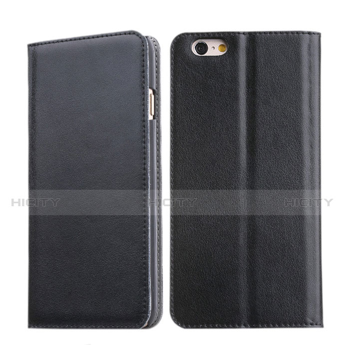 Cover Portafoglio In Pelle con Supporto per Apple iPhone 6S Plus Nero