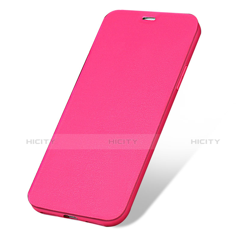 Cover Portafoglio In Pelle con Supporto per Apple iPhone X Rosa Caldo