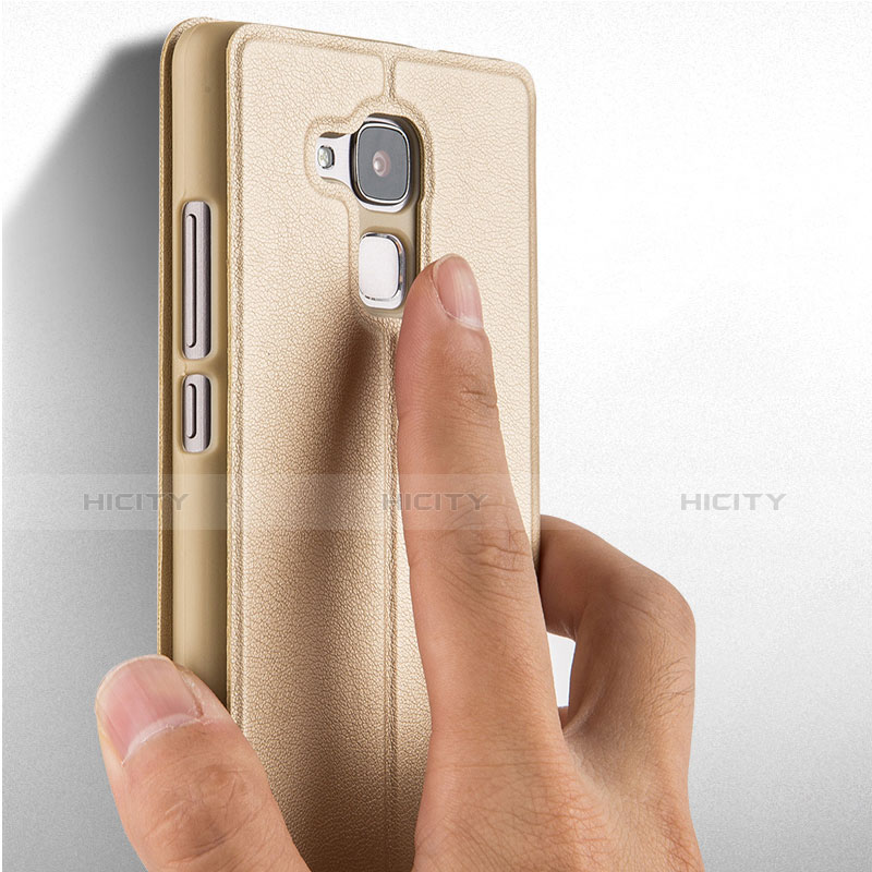 Cover Portafoglio In Pelle con Supporto per Huawei GR5 Mini Oro