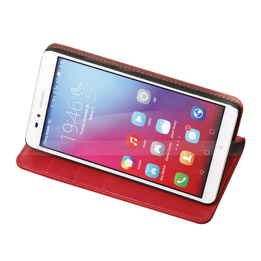 Cover Portafoglio In Pelle con Supporto per Huawei GR5 Rosso