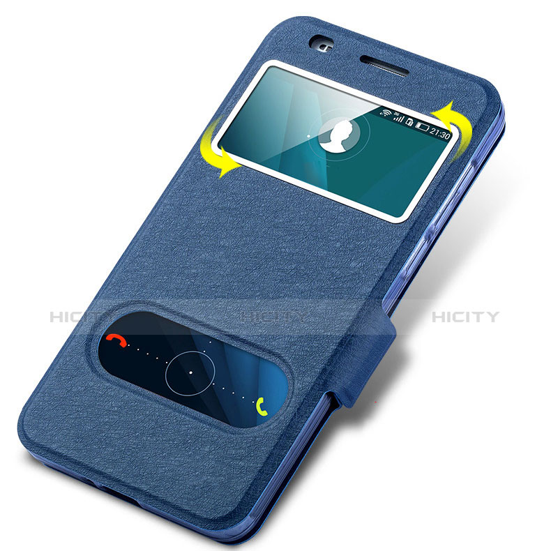 Cover Portafoglio In Pelle con Supporto per Huawei Honor 6 Blu