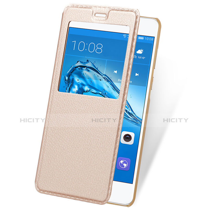 Cover Portafoglio In Pelle con Supporto per Huawei Honor 6C Pro Oro