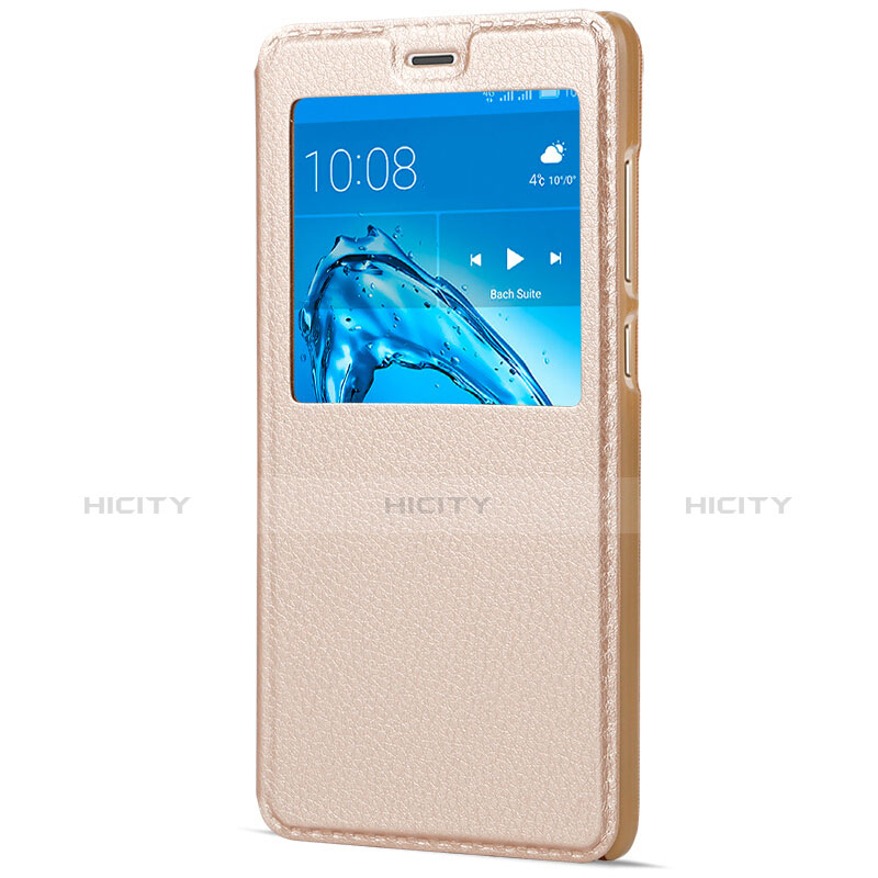 Cover Portafoglio In Pelle con Supporto per Huawei Honor 6C Pro Oro